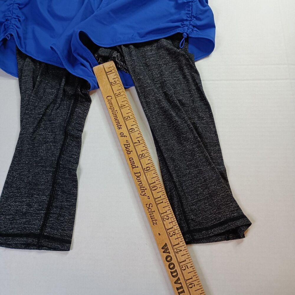 Athleta Go Getter 2 In 1 Knicker Capri Running Shorts Blue Gray Activewear Sz S - Picture 3 of 8